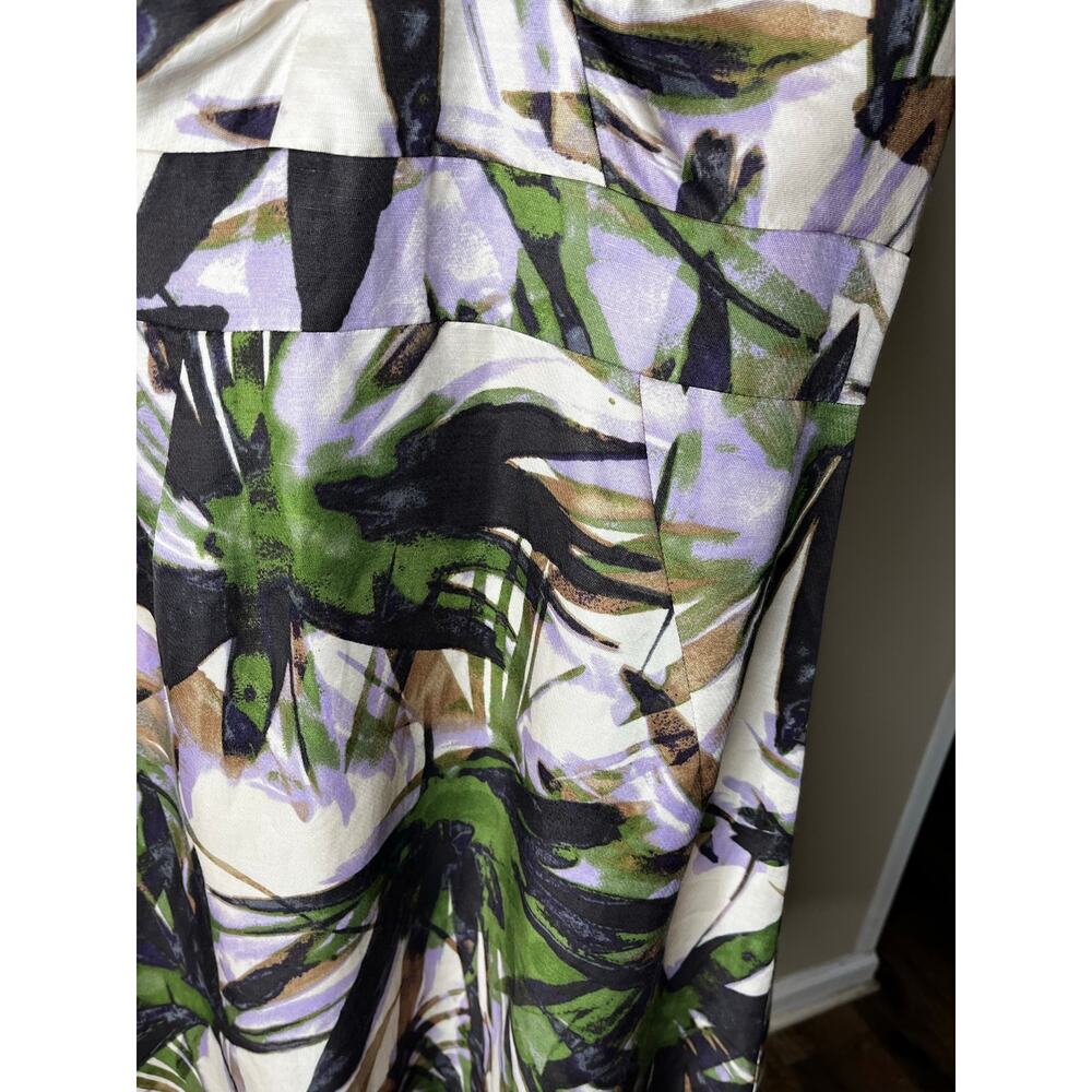 Banana Republic Linen Blend Sleeveless A-Line Floral Midi Dress - Size 0 - Picture 7 of 10